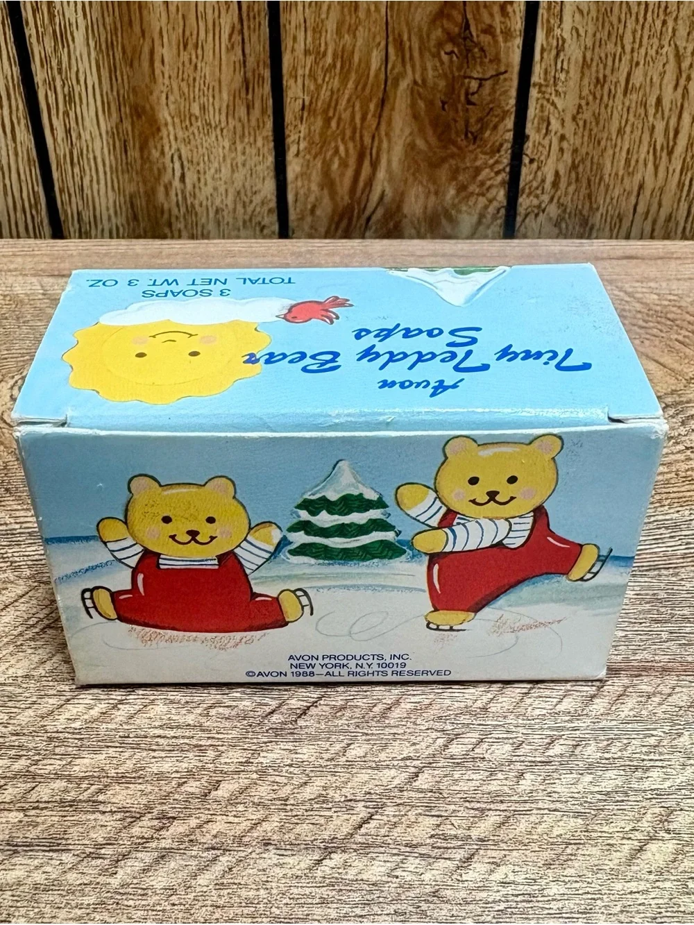 Vintage 1988 Avon Tiny Teddy Bear Soaps - Set of 3 - New in Original Box
